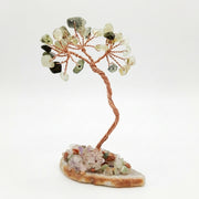 Prehnite Crystal Tree with flat Agate Base